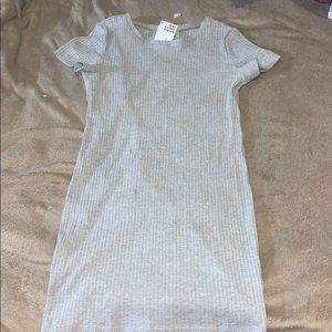 Gray ribbed dress